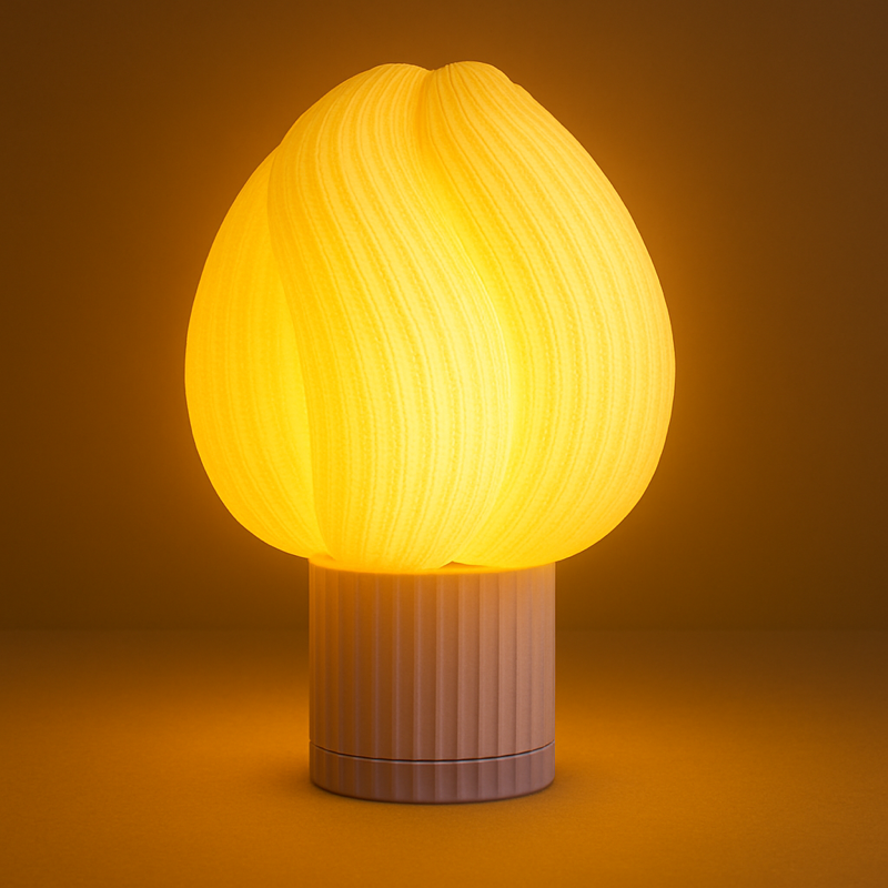 Fiora Bianca – lampada da tavolo minimalista fatta a mano