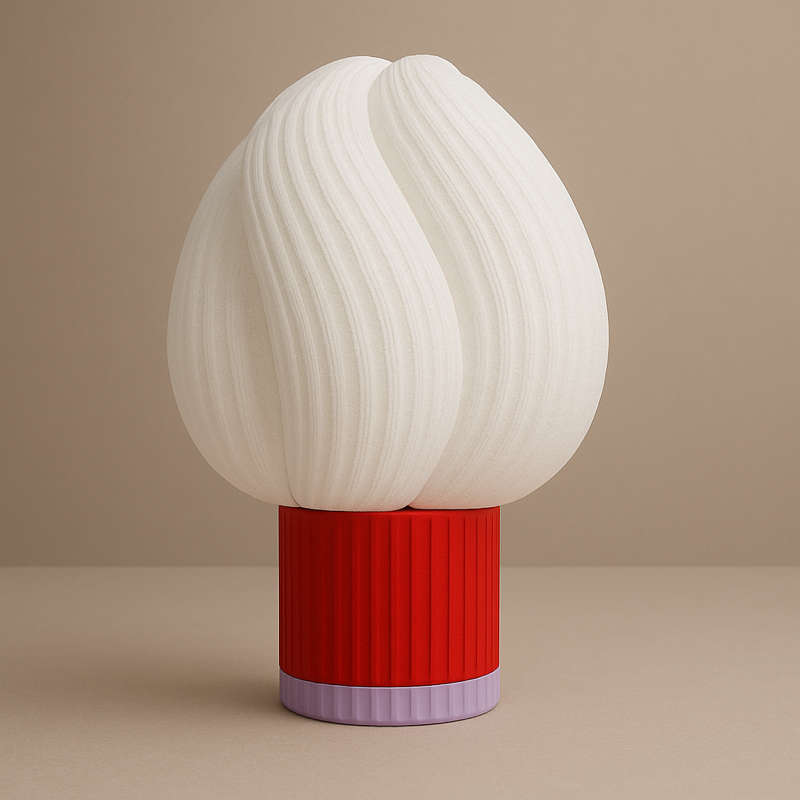 Fiora Blanc-Rouge – Lampe de table rétro contrastée