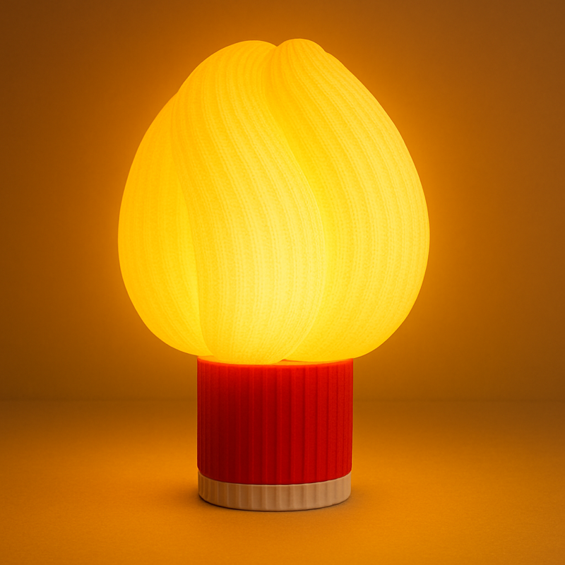 Fiora Blanc-Rouge – Lampe de table rétro contrastée
