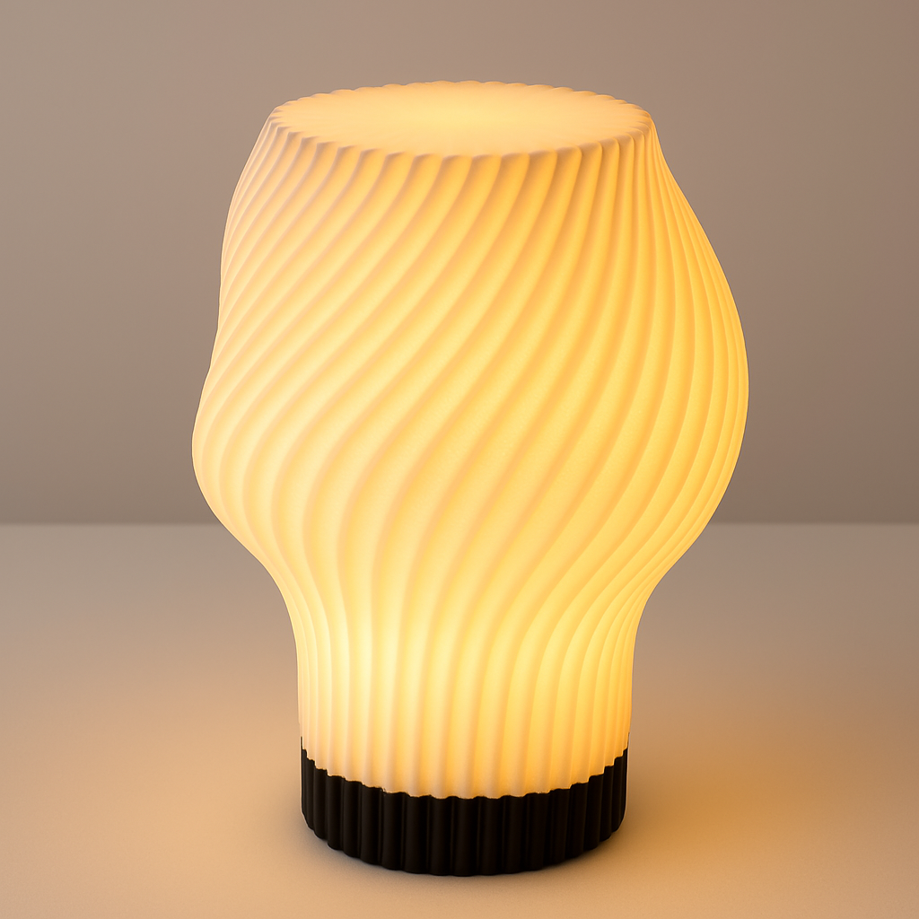 Lyra Weiß – Minimalistische weiße Tischlampe | Handgefertigt & stilvoll