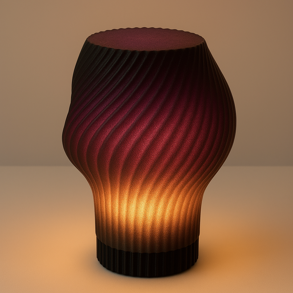 Lyra Rosa – Handgefertigte Tischlampe in zartem Rosa | Elegant & modern