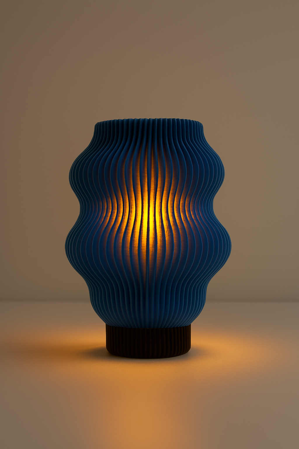 Oria Blau – Maritime blaue Tischlampe | Handgefertigtes Unikat