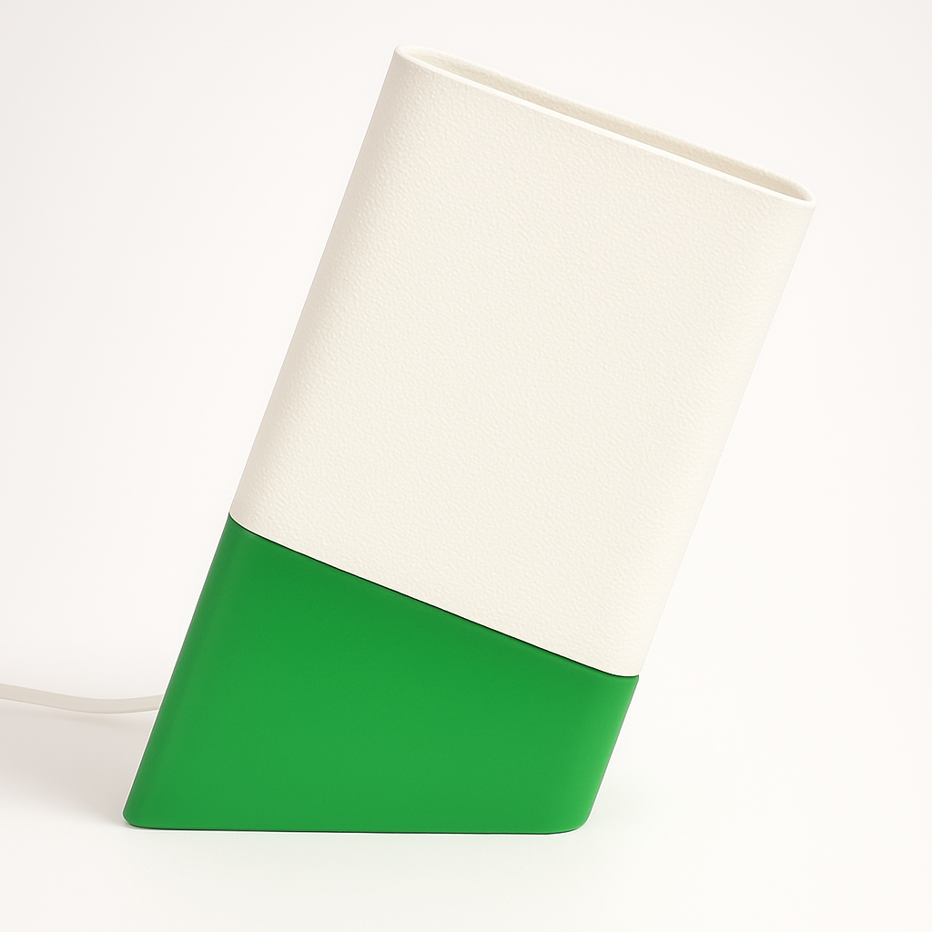 Aura Verde – lampada da tavolo verde artigianale in stile minimalista