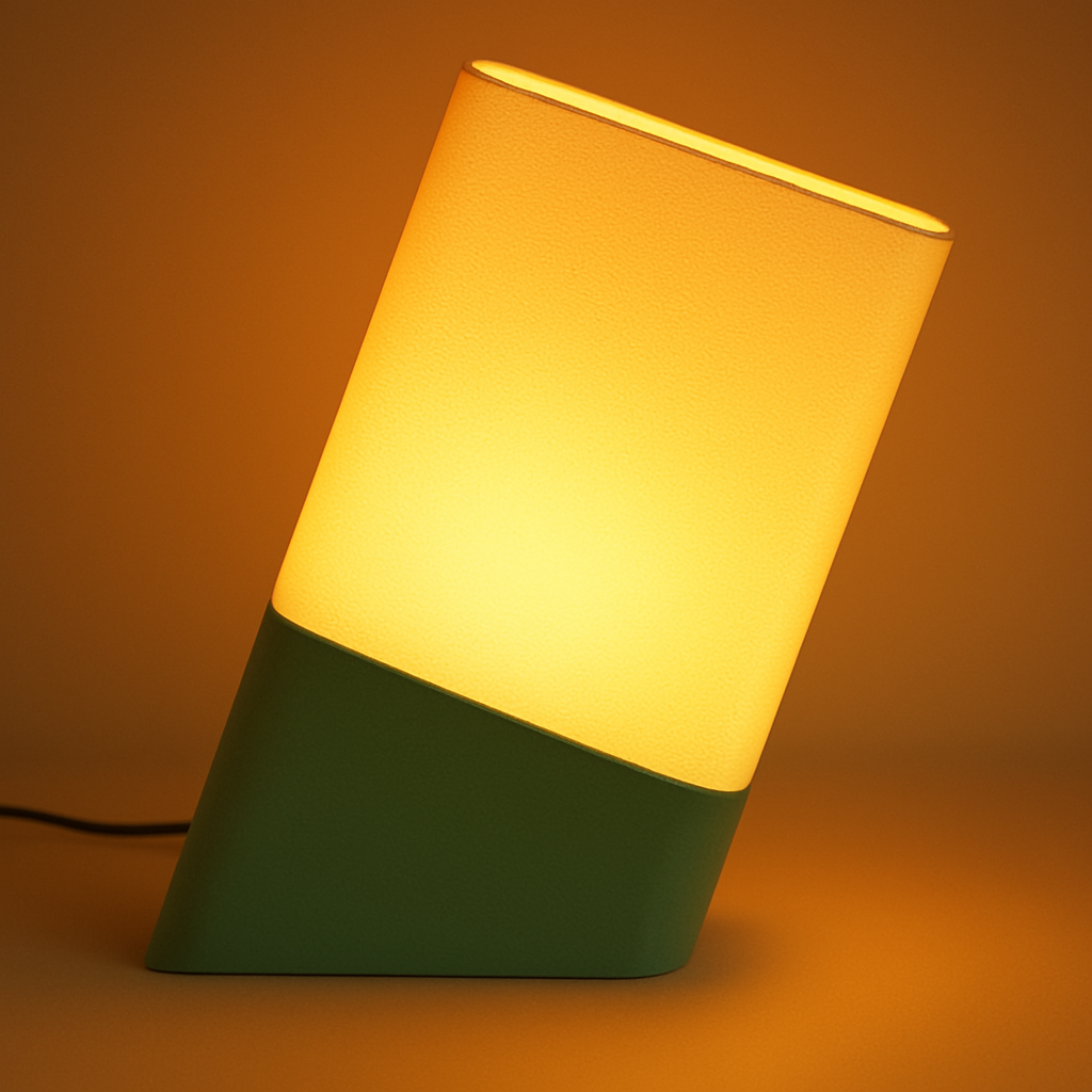 Aura Verde – lampada da tavolo verde artigianale in stile minimalista