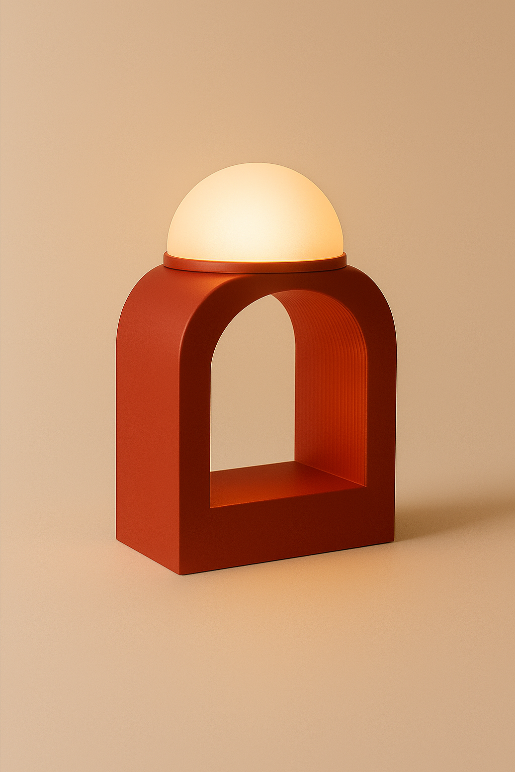 ARES – lampada da tavolo statement in rosso cremisi