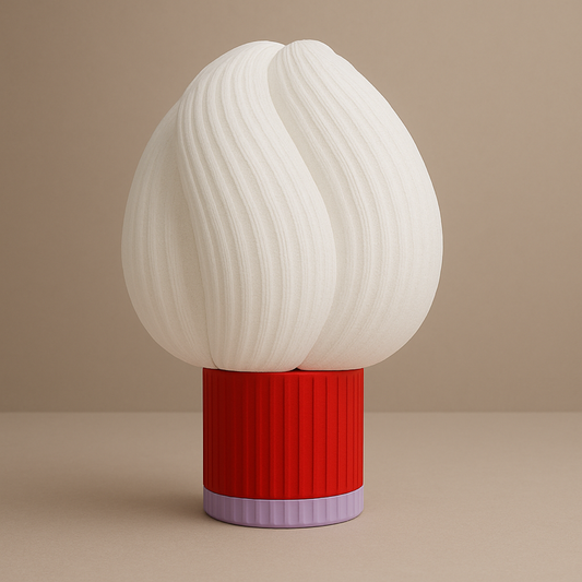 Fiora Blanco-Rojo – Lámpara de mesa retro en contraste