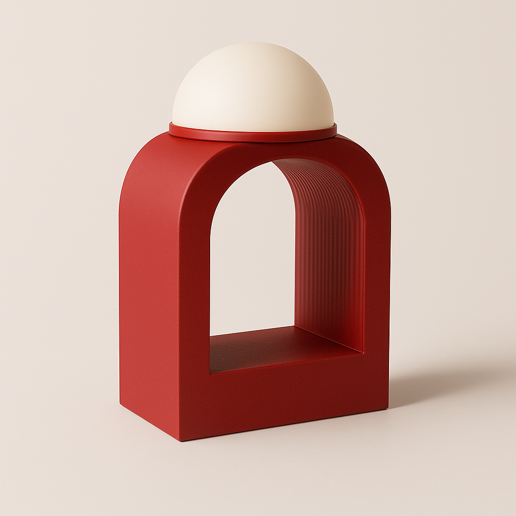 ARES – Statement-Tischlampe in Crimson Red