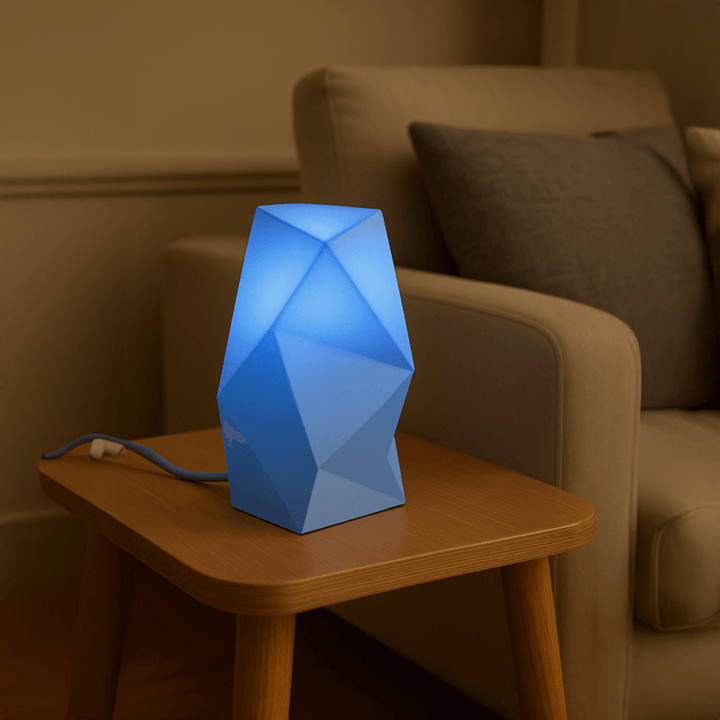 Astra Tischlampe – Geometrisches Design in blau