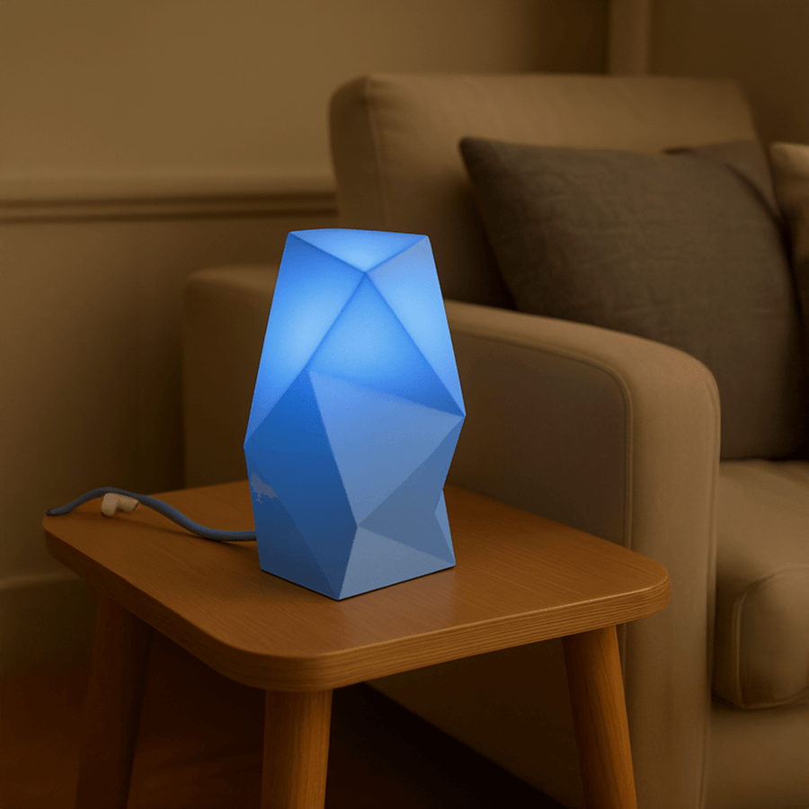 Astra Table Lamp – Geometric Design in Blue