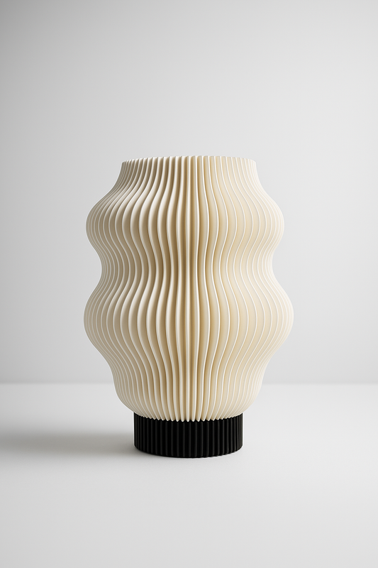 Oria White - Lámpara de mesa minimalista blanca | Diseño artesanal