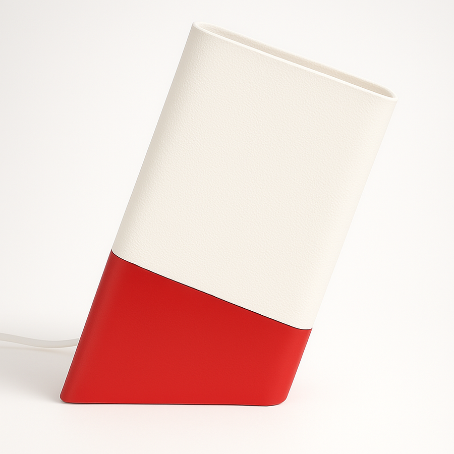 Aura Rot – Minimalistische rote Tischlampe | Handgefertigtes Design