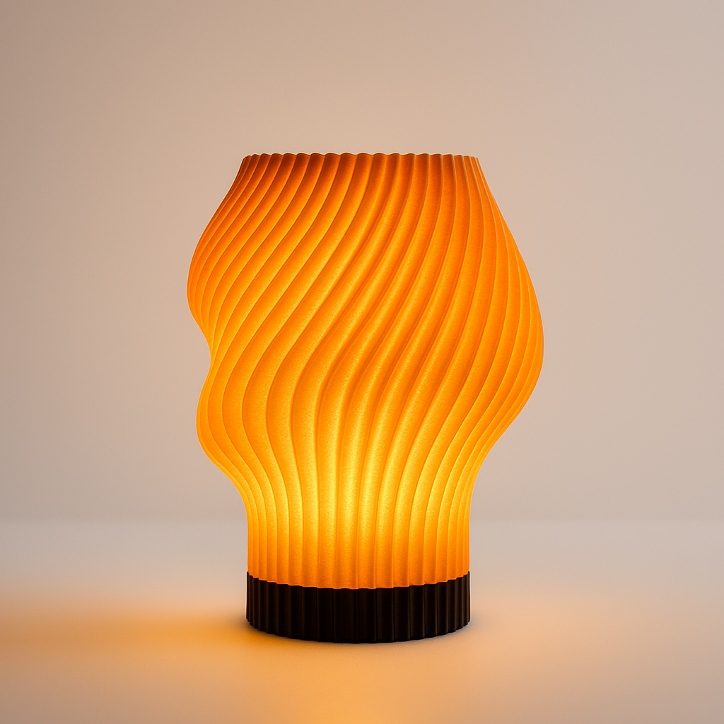 Lyra Naranja – Lámpara de mesa naranja vibrante | Accesorio para el hogar hecho a mano