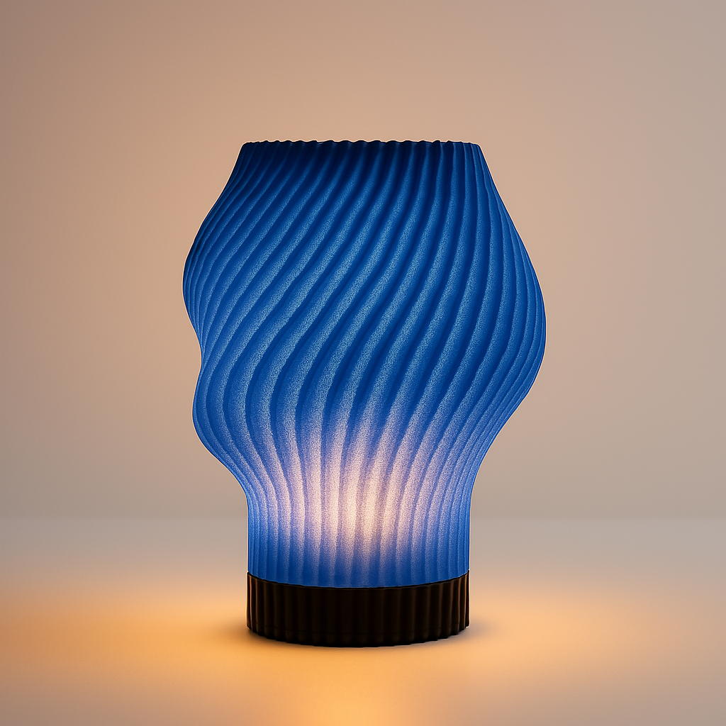 Lyra Blau – Elegante blaue Tischlampe | Handgefertigt & einzigartig