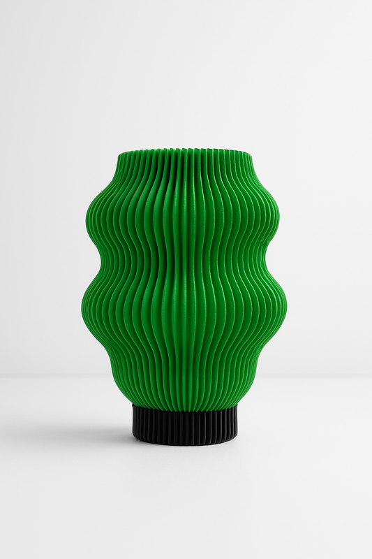 Oria Green – Lámpara de mesa verde natural | Hecha a mano con PLA